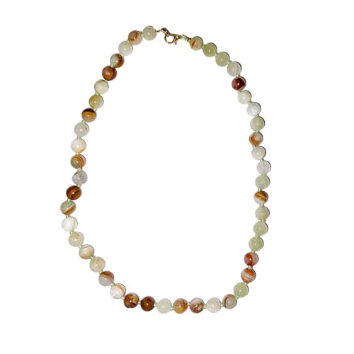 Collier Aragonite verte d'exception, perles de 8mm nouées à la main - 2