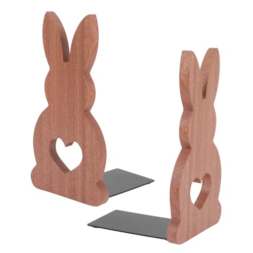 Serrage-Livres Lapin en Bois Massif SEWACC, 2 Pièces Support Compact pour Bureau