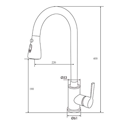 Robinet de cuisine cuivre mitigeur évier eau chaude froide - 3