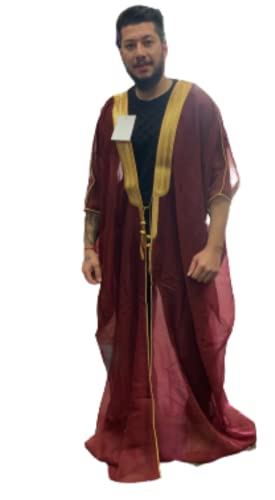 AL AMIRA Men’s Arabian Bisht Cloak Arab Dress Thobe Islam Robe Eid Jacket Wedding.