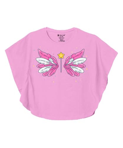 Image of KYDA KIDS 100% Cotton Bio-Washed Premium Printed T-Shirts for Girls - Butterfly Pattern Regular Fit Tops (Pack of 3)