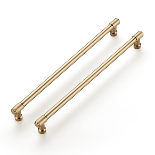 Image of Ravinte 5 Pack 10 Inch Hole Center Solid Kitchen Cabinet Handles Champagne Bronze Dresser Pulls Cabinet Drawer Pulls for Kitchen Cupboard Hardware