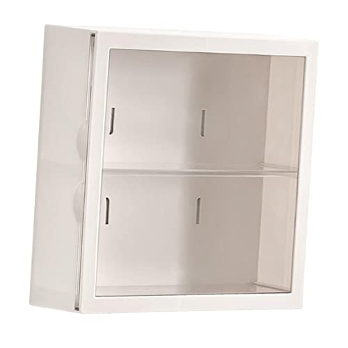 Vitrine de comptoir blanche avec cabinet de rangement mural à deux niveaux pour vos figurines - 7