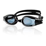 Estas gafas de natación con espejo presenta lentes de policarbonato que son fuertes, resisten al craqueo y ofrecen protección UV para mantener el daño alejado de las rayas de sol y reduce la cantidad de luz que viene y ayuda a mantener el resplandor para ofrecer a los nadadores al aire libre una natación más agradable.