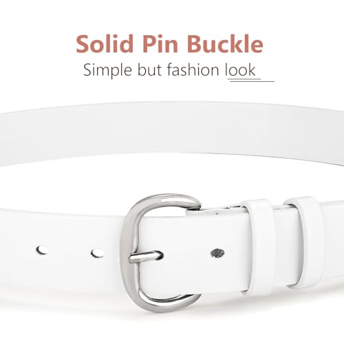 Image of WHIPPY Women Leather Belt for Jeans Pants Dresses Black Ladies Waist Belt with Pin Buckle