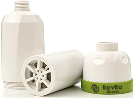 Revita Stream -White Shower Filter Kit - Portable Baby Safe Water Filters Remove Rust Fluoride and Chlorine - Cartridge System - Filtering Media for Dechlorinating Home Bathroom RV Pool Hotel Outdoor