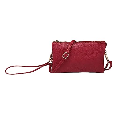 Image of JEN & CO. Riley Small Crossbody Bags Vegan Leather Wristlet Wallets Clutch Purses Shoulder Handbag for Women