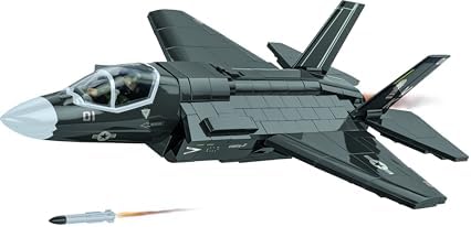 COBI-5912 F-35B Lightning II, Maßstab 1:48, 614 Teile, Kampfflugzeugmodell | Bedruckt (Pad-Printed), Lockheed Martin-Lizenz, Cockpit und Bombenschacht zum Öffnen, Ständer, EU-Baute