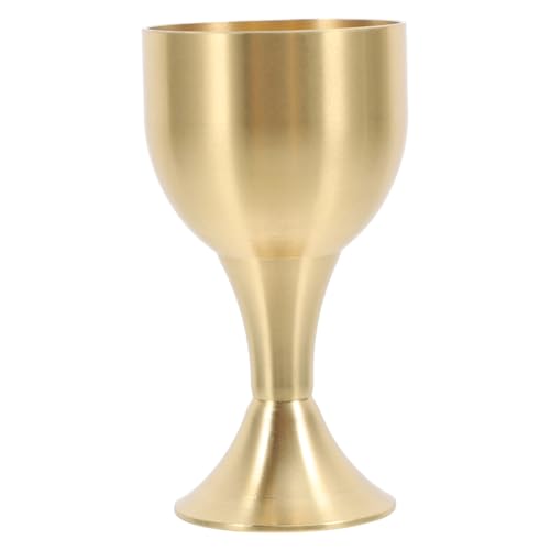 Veemoon Copa de Cáliz de Aleación de Cobre Vintage Decorativa para Ofrendas Budistas Vaso de Mesa Retro Resistente al Desgaste Taza Pequeña para Agua y Licor