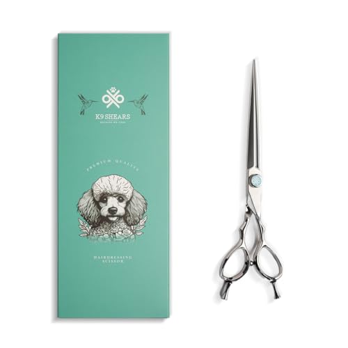 Image of 7.0 inch Dog Grooming Scissors with Micro Serrated Edge | Lightweight | Anti-Slip Precision Control| No Pulling, Folding, Sticking | Ideal for Medium Large Dogs | Long Lasting VG-10 Steel | K9 Shears