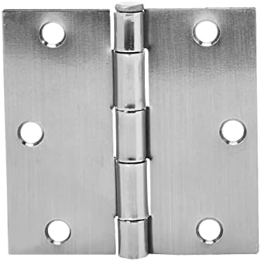 Amazon Basics Square Door Hinges, 3.5 Inch x 3.5 Inch, 12 Pack, Satin Nickel