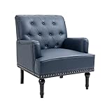 Klassischer Sessel, Lounge-Sessel aus Kunstleder, Einzelsofa für Wohn- und Schlafzimmer, 150 kg belastbar