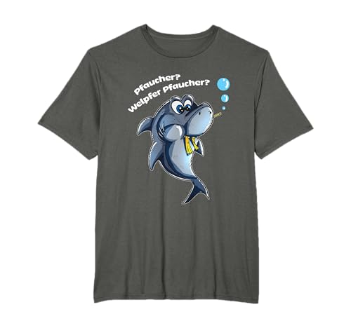 Produktfoto von Lustiger niedlich Hai isst Taucher Pfaucher Welpfer Pfaucher T-Shirt