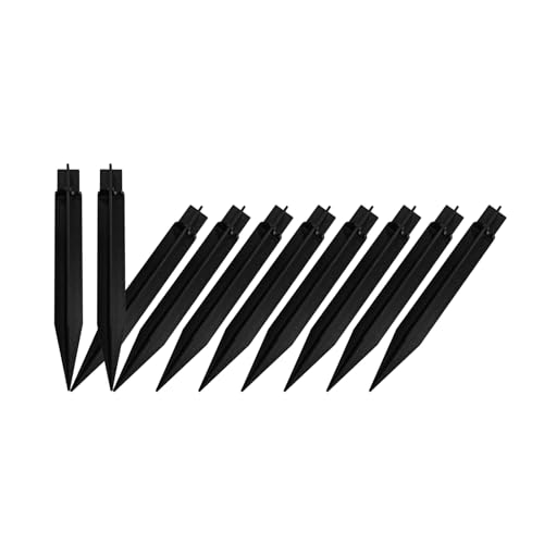 Galavasen 10 Pack Solar Light Stakes Replacement (Fit for Pole Inner Diameter 0.73 inch), ABS Reinforced Ground Spikes with Wire Holes for Outdoor Solar Light Pathway Christmas Landscape Garden Deco