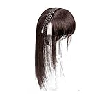 Ubrand 16' Womens Human Hair Braided Headband Hairpiece Natural Looking Hairband Braids Human Hair Topper Clip In Topper Hair Piece Wiglets With Bangs Twist Braid Human Hair Topper Dark Brown