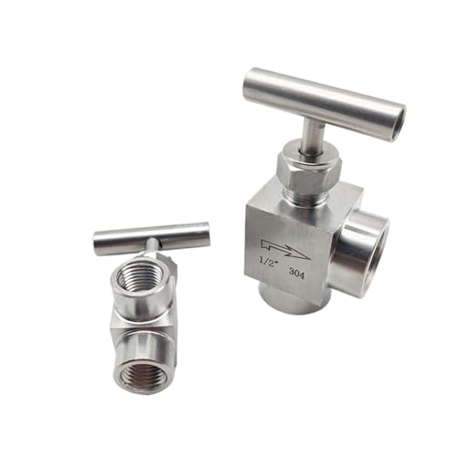 Válvula de aguja 1/2 de acero inoxidable 304 y rosca interna hembra 3