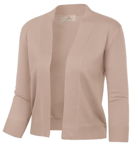 Image of GRACE KARIN Women Cardigan Sweaters Lightweight Knit Cropped Cardigans Trendy 3 /4 Sleeve Shrug Bolero S-3XL