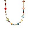 Ross-Simons Italian Multicolored Murano Glass Bead and 7.5mm Cultured Pearl Necklace in 18kt Gold Over Sterling