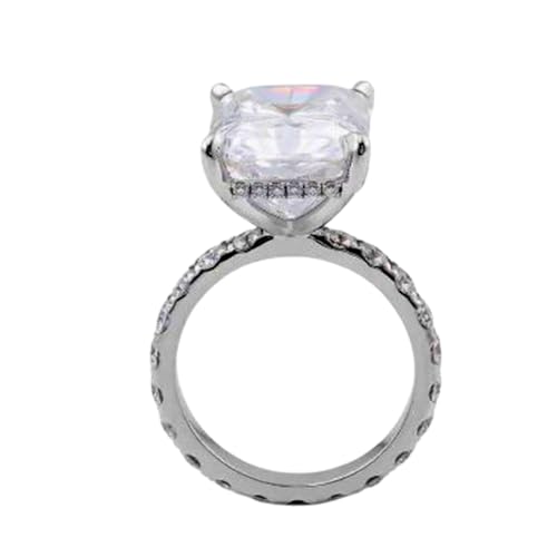 Bague anniversaire en moissanite avec pierre de naissance d'avril pour femme
