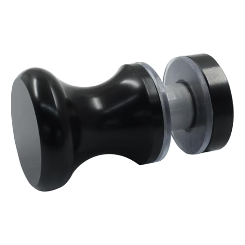 Image of Shower Glass Door Handle, Stainless Steel Pull Handle for Bathroom Glass Doors (Black, Round, 5mm-15mm)
