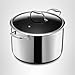 HexClad Hybrid Nonstick 10-Quart Stockpot with Tempered Glass Lid, Stay-Cool Handles, Dishwasher-Friendly, Oven-Safe Up to 900°F, Induction Ready, Compatible with All Cooktops