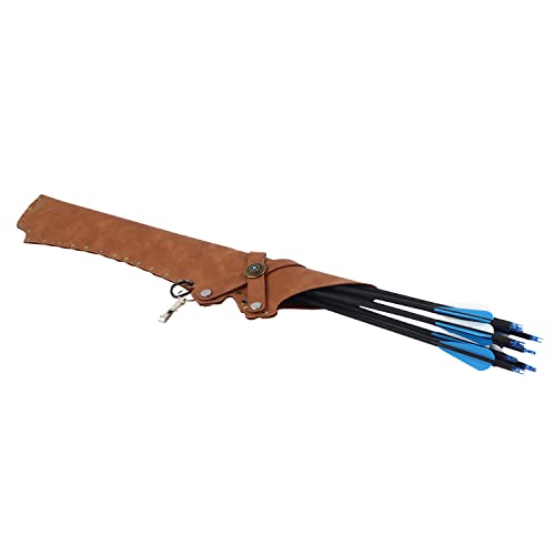 Fenjaner Archery Arrow Quiver Archery Back Arrow Quiver Holder Pu Leather Archery Quiver With Belt Clip For Field And Practice (Brown) #TOP2