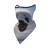 Hnnkloy Papel pintado con pintura de foca arpa,Cubrebocas suave, braga de cuello, media máscara, bufanda, mascarilla deportiva