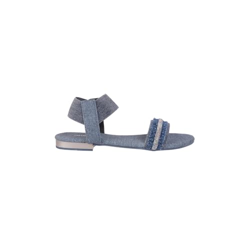 Image of Mochi Women Denim Beaded Slingback Casual Sandals