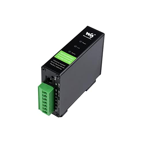waveshare RS232/485/422 to RJ45 Ethernet Converter, TCP/IP to Serial, Modbus Gateway Support, Industrial Isolated Rail-Mount RS232/485/422 Serial Server with POE Function, Multi Communication Modes