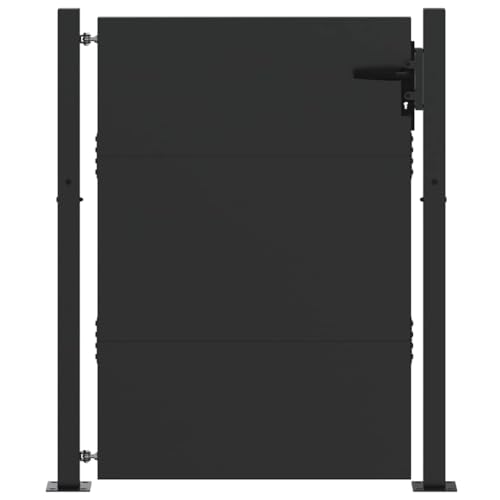 vidaXL Puerta de Seguridad Moderna para el Jardín - Protección Exterior para Tu Propiedad, Cerca, Límite del Hogar, Entrada, Acceso Resistente a la Intemperie y División Exterior