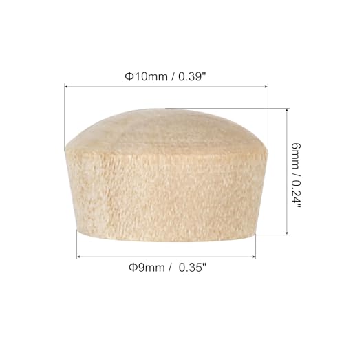 Image of uxcell Pocket Hole Plugs, 100Pcs 3 /8 Inch - Flat Head Wood Plugs Wooden Button Plugs Wood Screw Covers Furniture Screw Hole Plugs Wood Plugs for Screw Holes