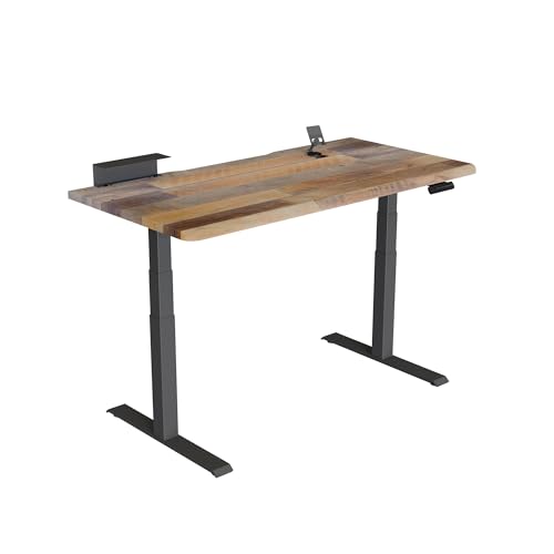 Vari ComfortEdge 60x30 Adjustable Electric Standing Desk with TechTrack - Sit Stand VariDesk with Memory Presets Included Phone Stand & Shelf 200 LB Capacity Tool-Free Assembly (Reclaimed Wood)