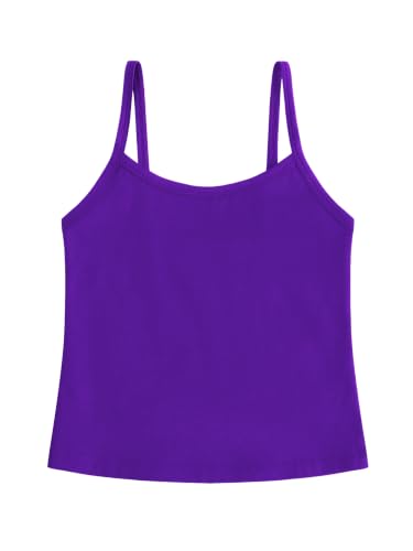 Image of QBK Girls Tank Top Camisole Cotton Cami Spaghetti Strap Undershirt | Toddler Cotton Tagless Cami Sleeveless Spaghetti Undershirts for Gymnastics Dancewear