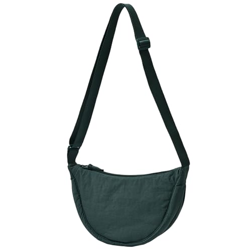 Image of Crossbody Nylon Crescent Bag for Women - Lightweight Small Hobo With 2 Pack Inner Dumpling Bag - Casual
