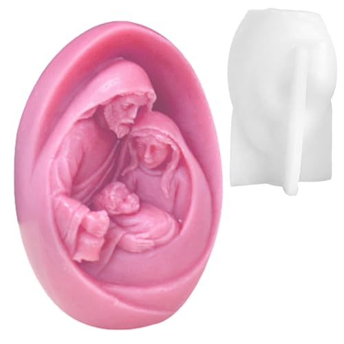 WELLDOER Moule en silicone pour crèche de Nativité de Jésus, résine époxy, plâtre, fondant, décoration de crèche de Noël en résine, moule en silicone de naissance de Jésus