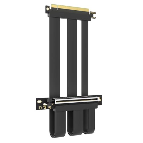 Image of GLOTRENDS 250mm PCIe 5.0 Riser Cable for RTX5090 RTX4090 RX9070 RX7900, Compatible with PCIe 5.0 /4.0 GPUs, 90 Degree Right Angle for Vertical GPU Mount