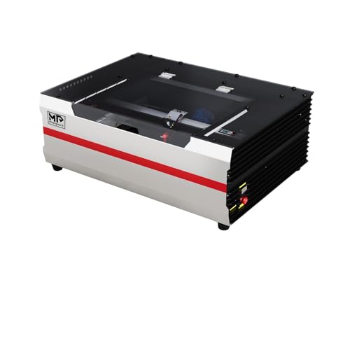 Monport Reno 45W CO2 Laser Graviermaschine, Desktop Laser Cutter mit Semi-Autofokus, Neu entwickelte Laserröhre, Duales Arbeitsbett, Präzision&Effizienz CO2 Laser für Metall Holz