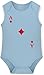 Baby Karneval und Fasching Kostüm - Spielkarte Karo - 50 - 56 (1/2 Monate) - Babyblau - Kartenspiel - X948 - Babybody ohne Ärmel für Jungen und Mädchen