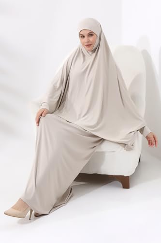 Image of Muslim Dresses for Women, Two-Piece Long Sleeve Islamic Prayer Dress, Hijab