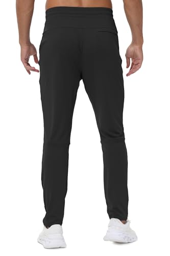 Blaosn Mens Athletic Sweatpants Gym Workout Running Sweat Pants with Zipper Pockets Stretch Track Casual Jogging Joggers2