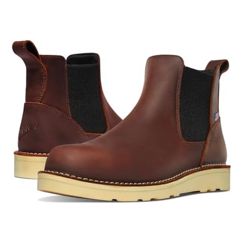 Danner 6” Bull Run Chelsea Work Boots for Men - Oiled Full-Grain Leather Upper with Mesh Lining, 3-Density Cushion Footbed, and Non Slip Wedge Outsole, Brown - 11 EE Cover