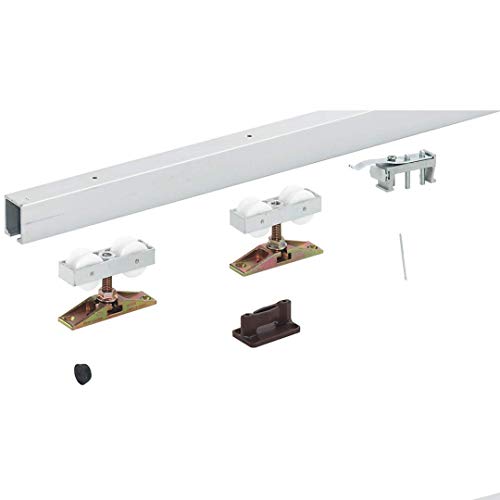 HAWA Junior 80 Z Fitting Set 940.80.001 by Hafele, with Upper Track 6  6 3 4  (2 m) pre drilled, Aluminum