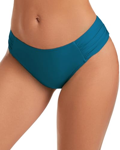 Image of Women's Bathing Suit Bottoms Full Coverage Ruched Bikini Tankini Bottom Swimsuit Brief