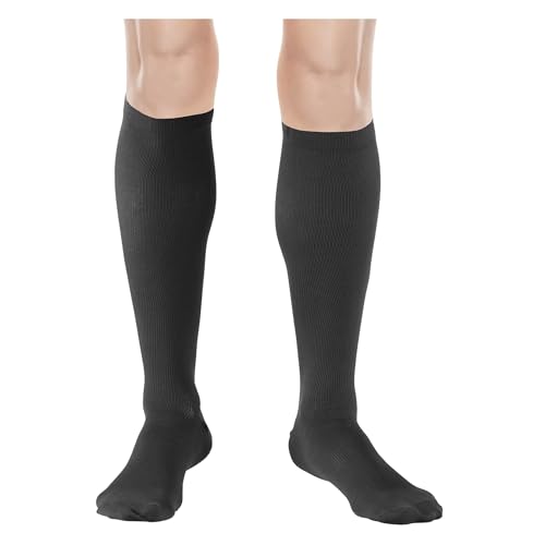 Image of Truform Compression Socks, 15-20 mmHg, Knit Women's Dress Socks, Knee High Over Calf Length
