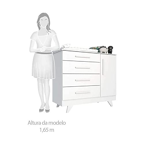 Quarto de Bebê com Berço 2 em 1 e Cômoda 100% Mdf Retrô Kakau Espresso Móveis