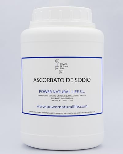 Ascorbato de Sodio Power Natural Life | Ascorbato Sódico en Polvo | 100% Puro sin Añadidos | Envase de 500 gr