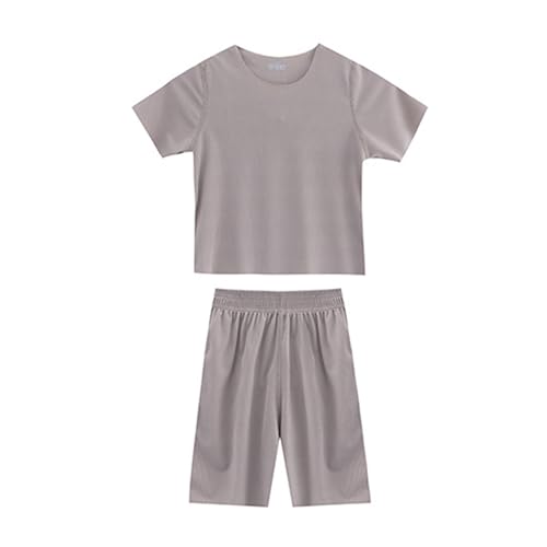 FGUUTYM Conjunto de 2 piezas Casual Loose Manga Corta Jersey Tops y Pantalones Anchos Conjuntos Chándal Nuevo Camisa, caqui, 12-13 años