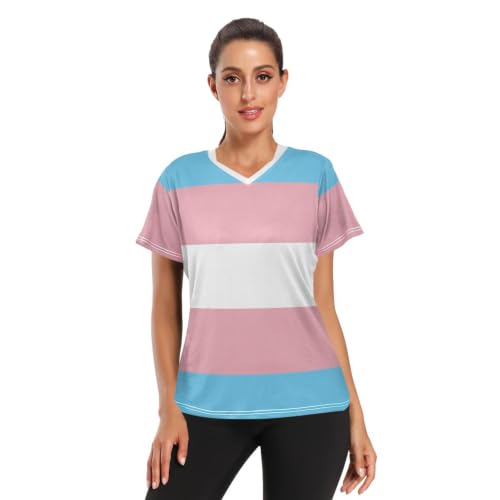 XUWU Transgender Pride Flag Women's Active Quick Dry Sports T-Shirt Small