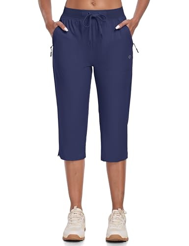 MoFiz Capri Pants for Women Lightweight Ice Cool Capris for Women Casual Summer with Zipper Pockets3