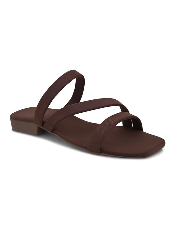 Image of XE Looks Women's Flat Slippers | Strappy Slip-On Design | Soft Cushioned Footbed | Lightweight & Comfortable Slippers For Girls & Women